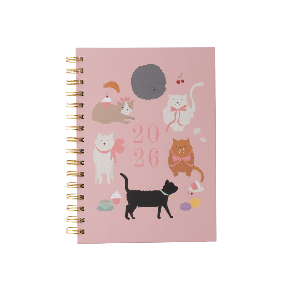 2026 A5 Weekly Spiral Diary - Kit-Tea Cat